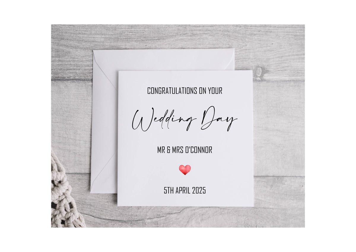 "Simply Wed" Personalised Wedding Card