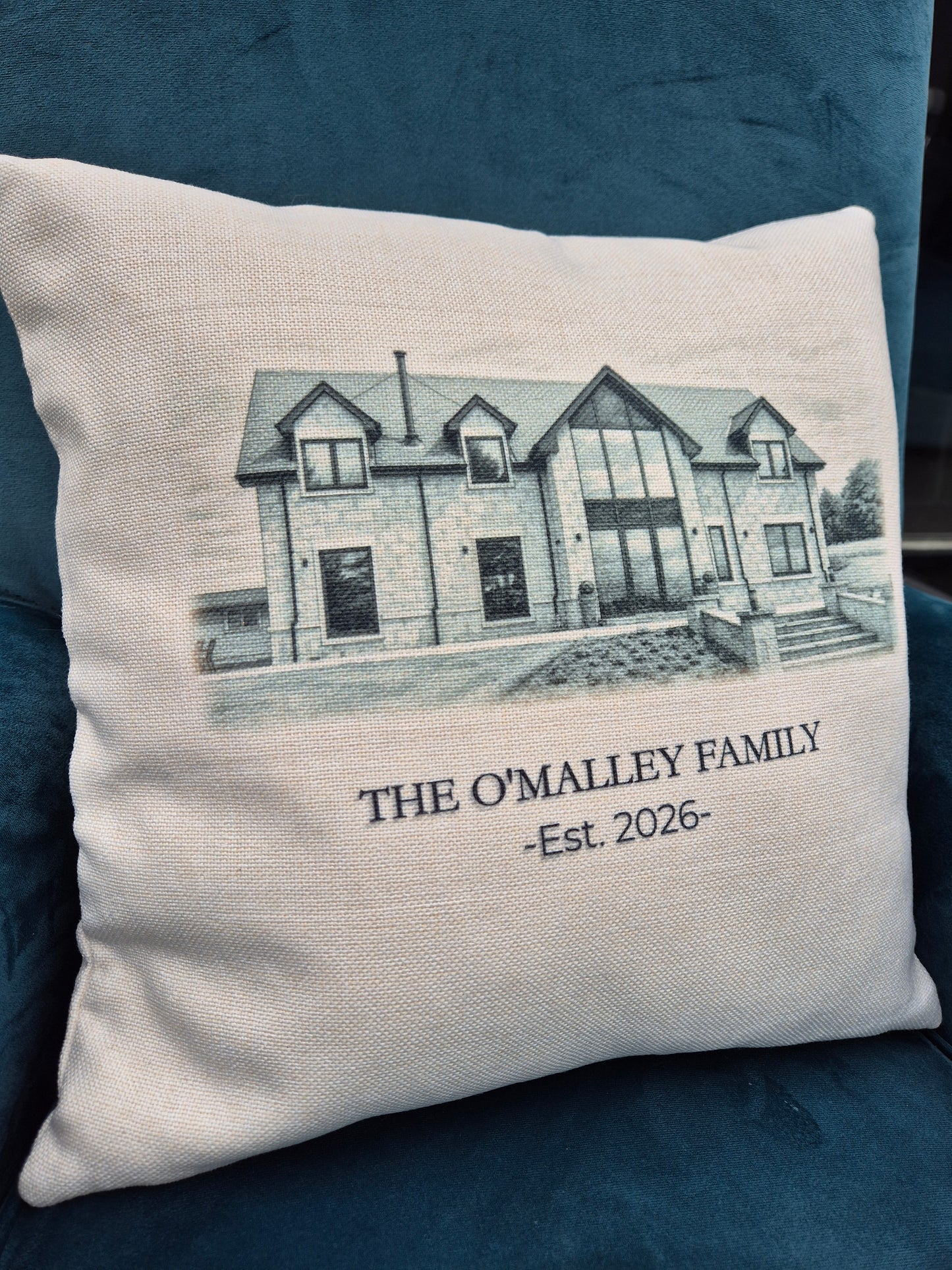 Sketch House Portrait Cushion