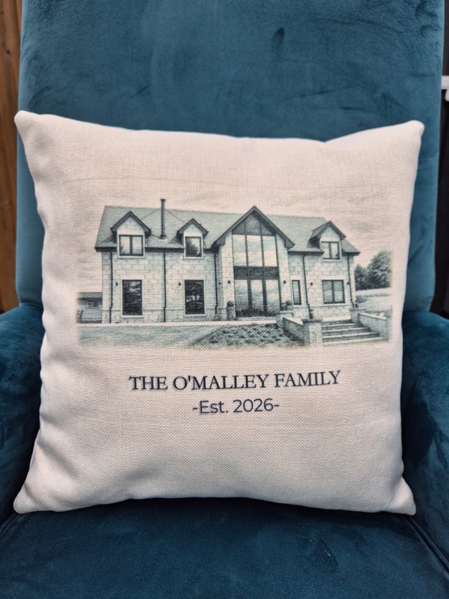 Sketch House Portrait Cushion
