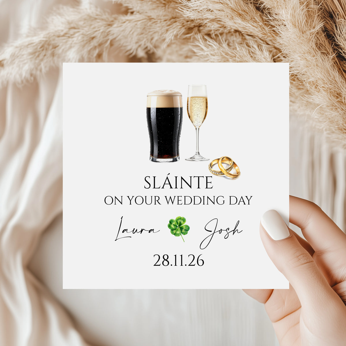 "Sláinte" Personalised Wedding Card