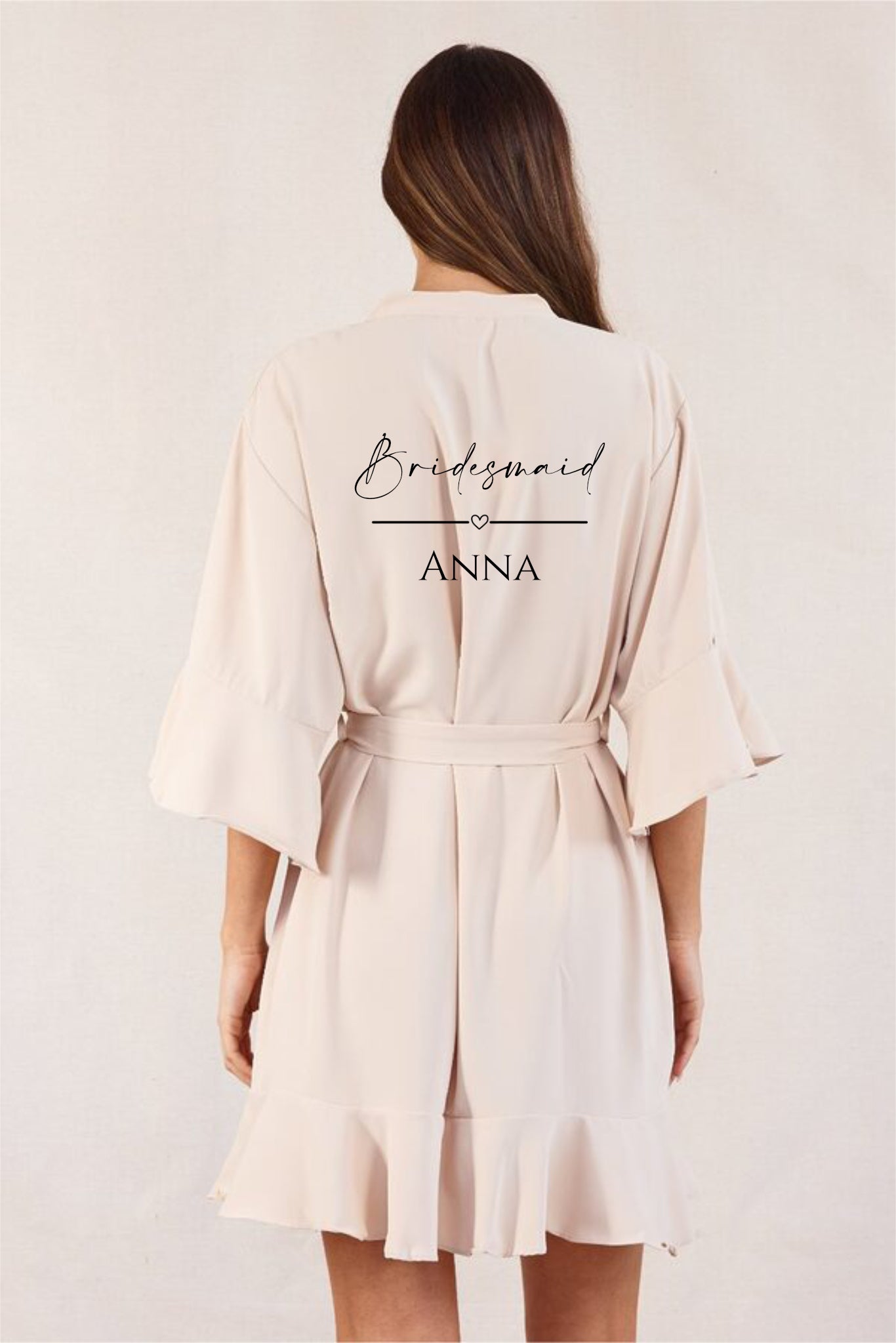 Classic Bridal Party Robe – personalised wedding robe with name printed
