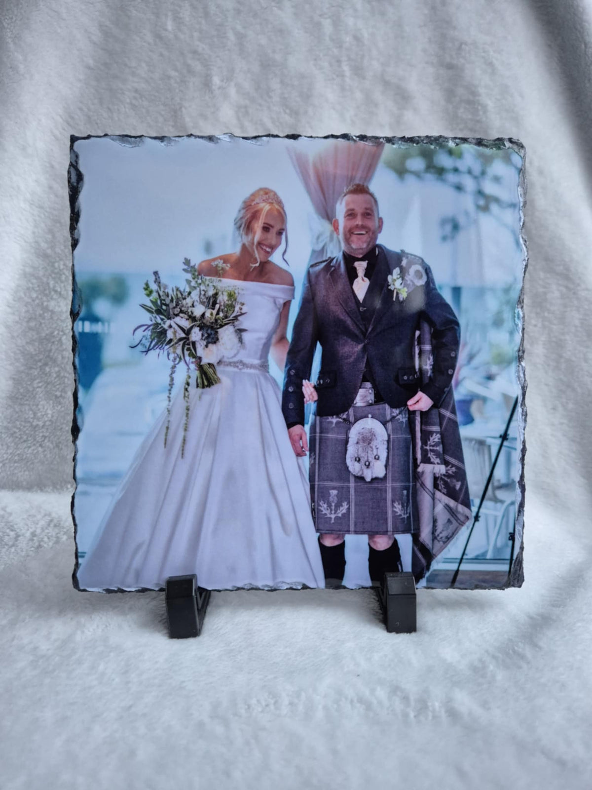 Personalised photo slate printed on natural slate – 20×20cm, designed and printed in Ireland by Eiren"